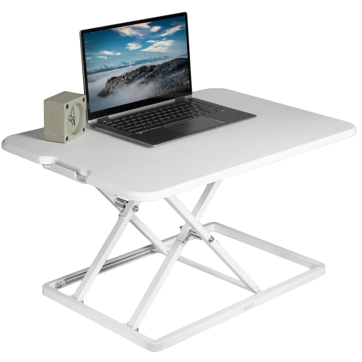 VIVO VIVO White Ultra Slim 26" Desktop Converter Sit Stand Tabletop Monitor Riser Desk — product photo