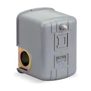 Square D 9013 pressure switch, grey metal housing, two terminals, 1/4 inch port, new condition