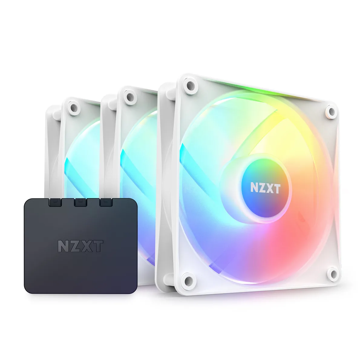 NZXT NZXT RF-C12TF-W1 F120 RGB Core 120mm case fan triple pack white — product photo