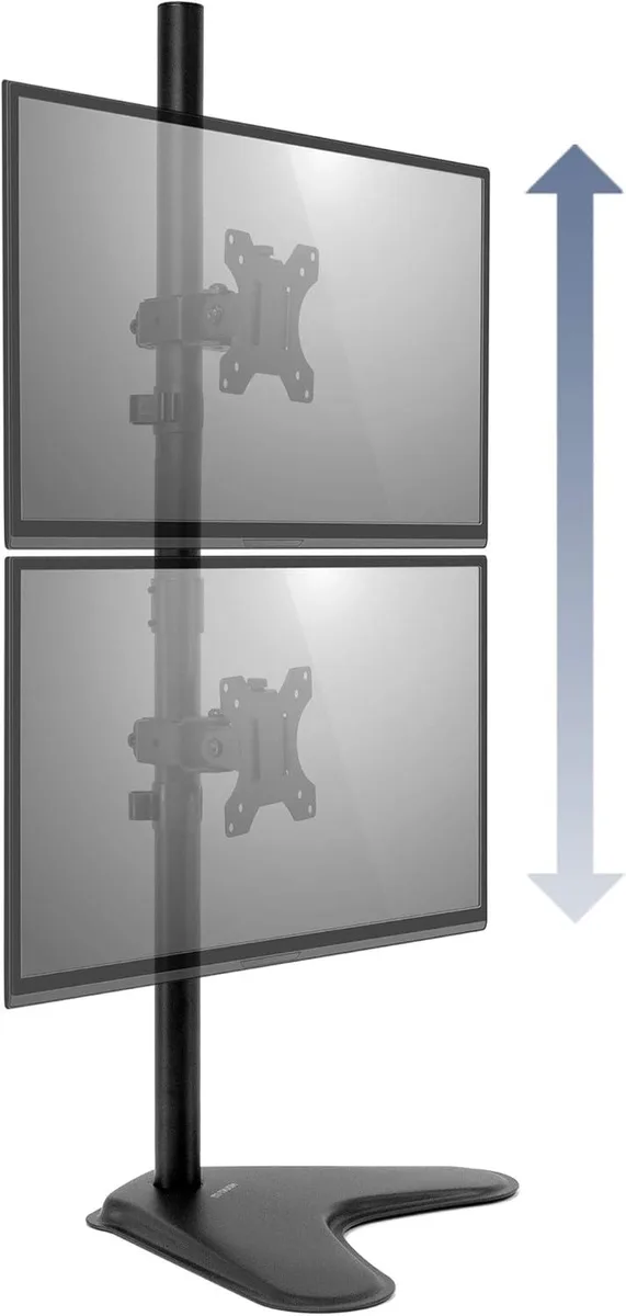 PISKEKAT PISKEKAT Vertical Dual Monitor Stand 24–32″ VESA 75/100 Black — product photo