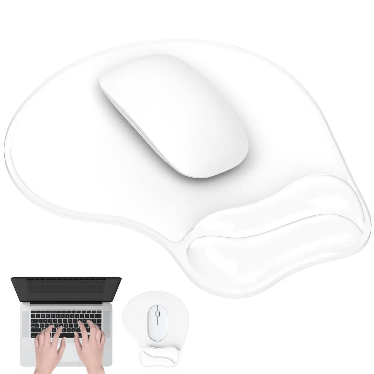  Laokiiy Gel Mouse Pad with Wrist Rest Clear 9.84 x 8.66 in — product photo