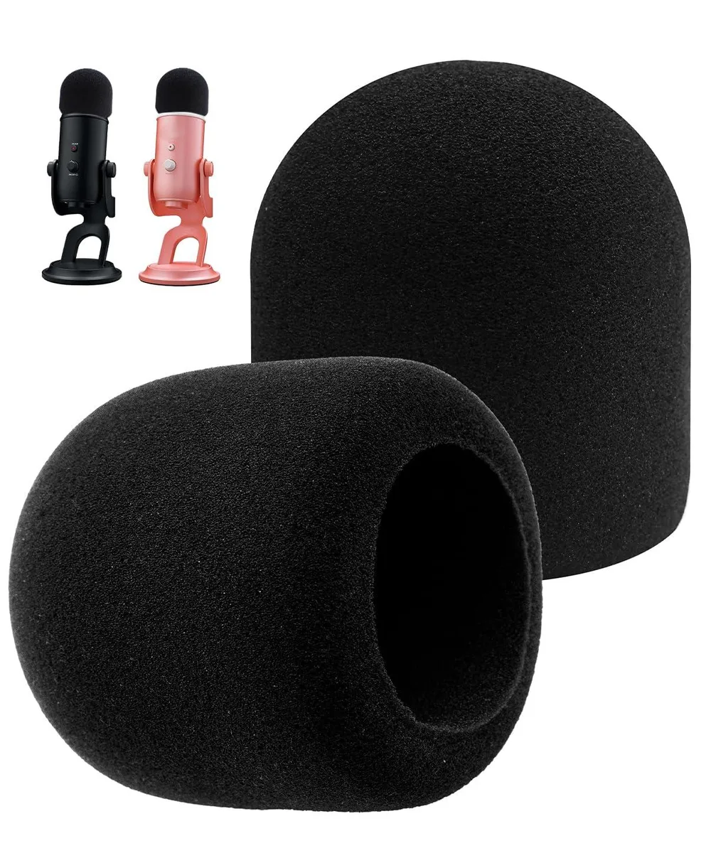  Avid Pop Filter for Blue Yeti, 2 PCS Foam &amp; Furry Windscreen — product photo