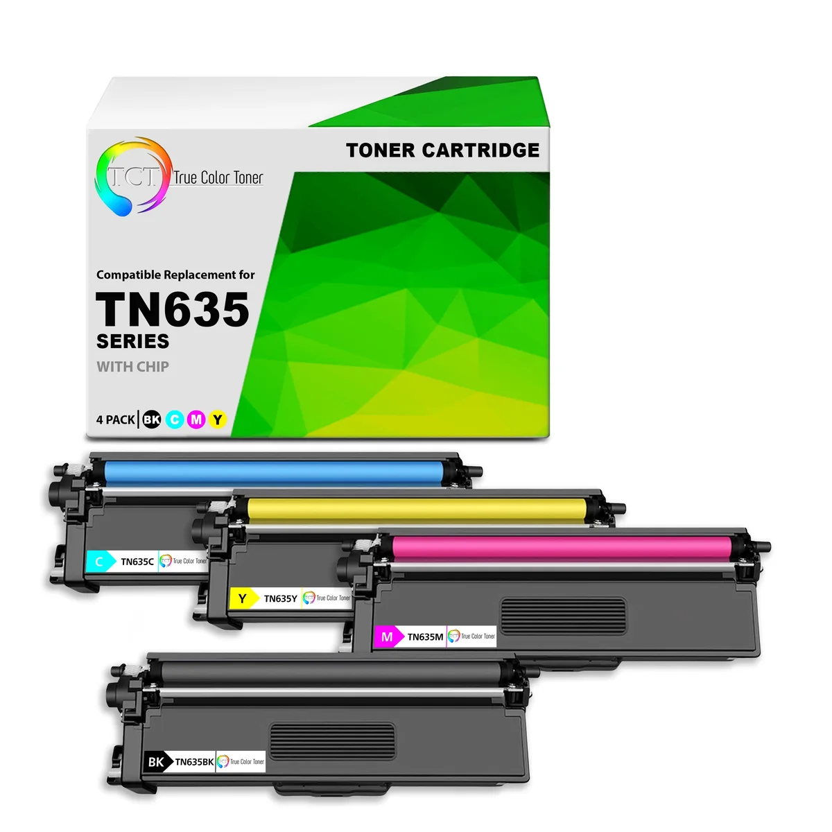 TCT TCT TN635 compatible toner cartridge 4 pack 3000/1800 pages — product photo