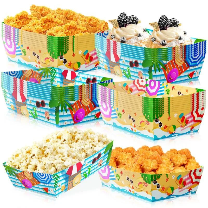 InBoxxarty InBoxxarty 36pcs Hawaiian Boat Paper Food Trays Party Supply — product photo