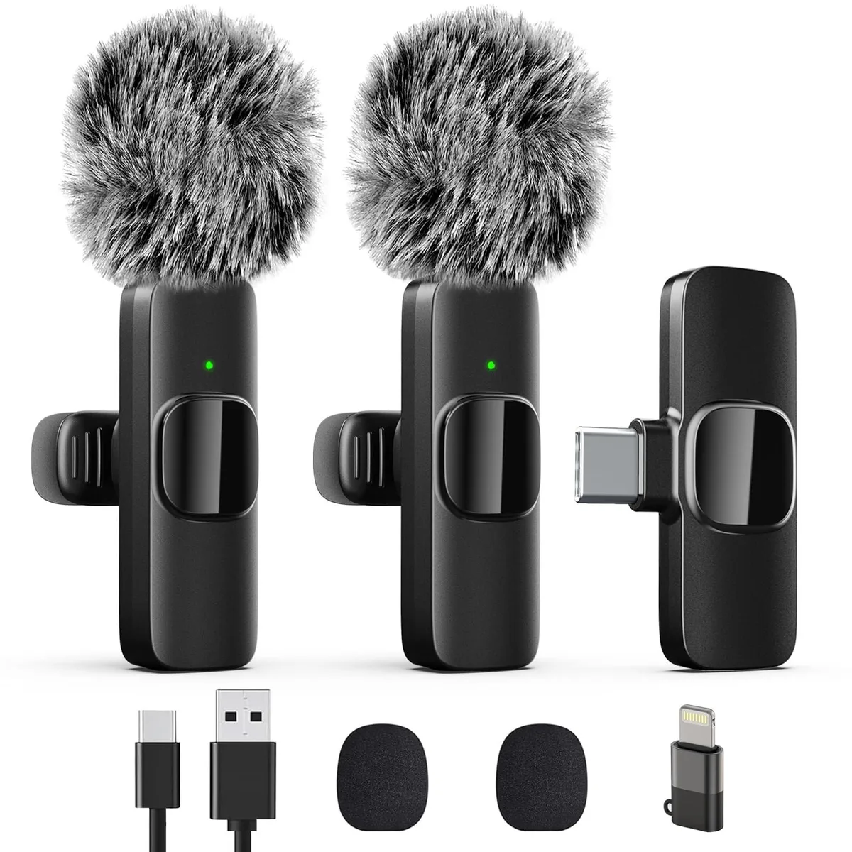  LIZHUZHONG K9 Wireless Lavalier Microphone 2 Pack Type-C — product photo
