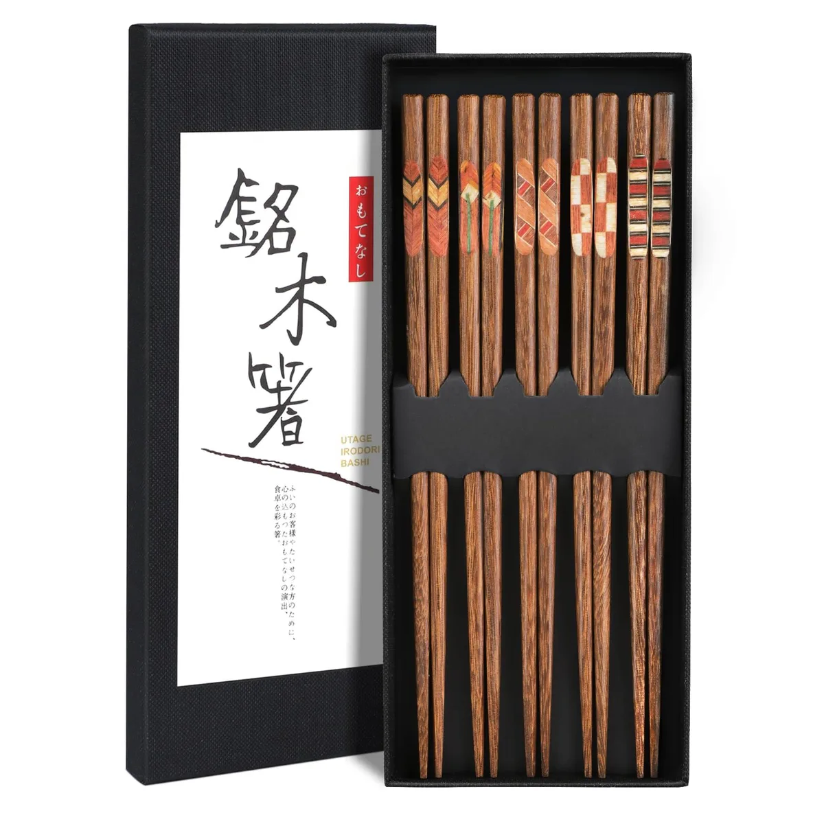  Antner QX008WC 5 Pairs 8.8" Wooden Chopsticks — product photo