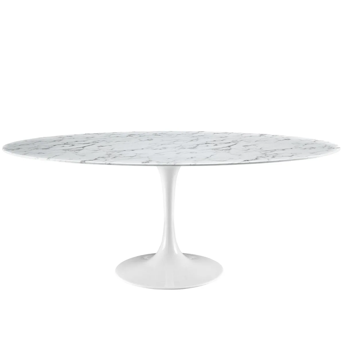 Modway Furniture Modway Furniture Lippa 78" Oval Artificial Marble Dining Table White — product photo