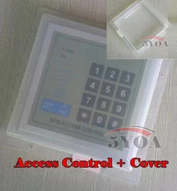 Square metal RFID door lock unit with waterproof cover, approximately 11.8 cm sides