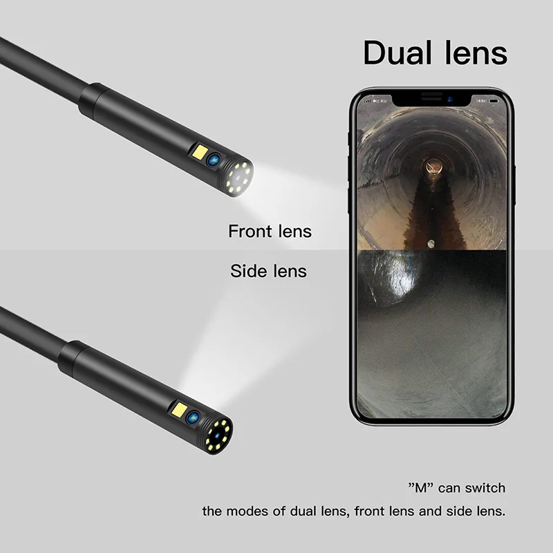 ECbidbuy ECbidbuy F280 8 mm 5 m IP68 Dual 1080P Wi-Fi Endoscope — product photo