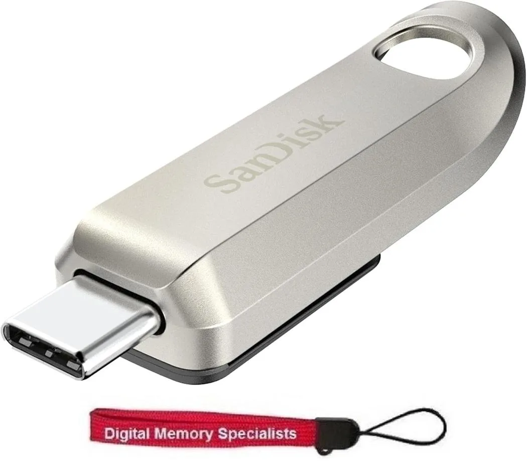 SanDisk SanDisk Ultra Luxe Type-C USB Flash Drive 512GB 400MB/s SDCZ75-512G-G46 with OEM Lanyard — product photo