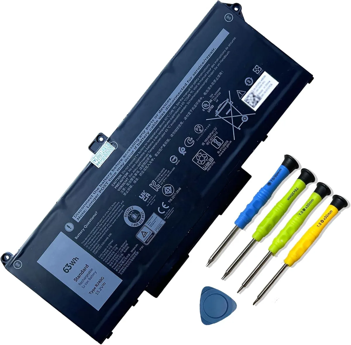 PISKEKAT PISKEKAT RJ40G 63Wh laptop battery for Dell Latitude 14 5420 15 5520 Precision 15 3560 — product photo