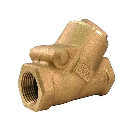 Bronze Y-pattern swing check valve with threaded ends, 3.6875 in long