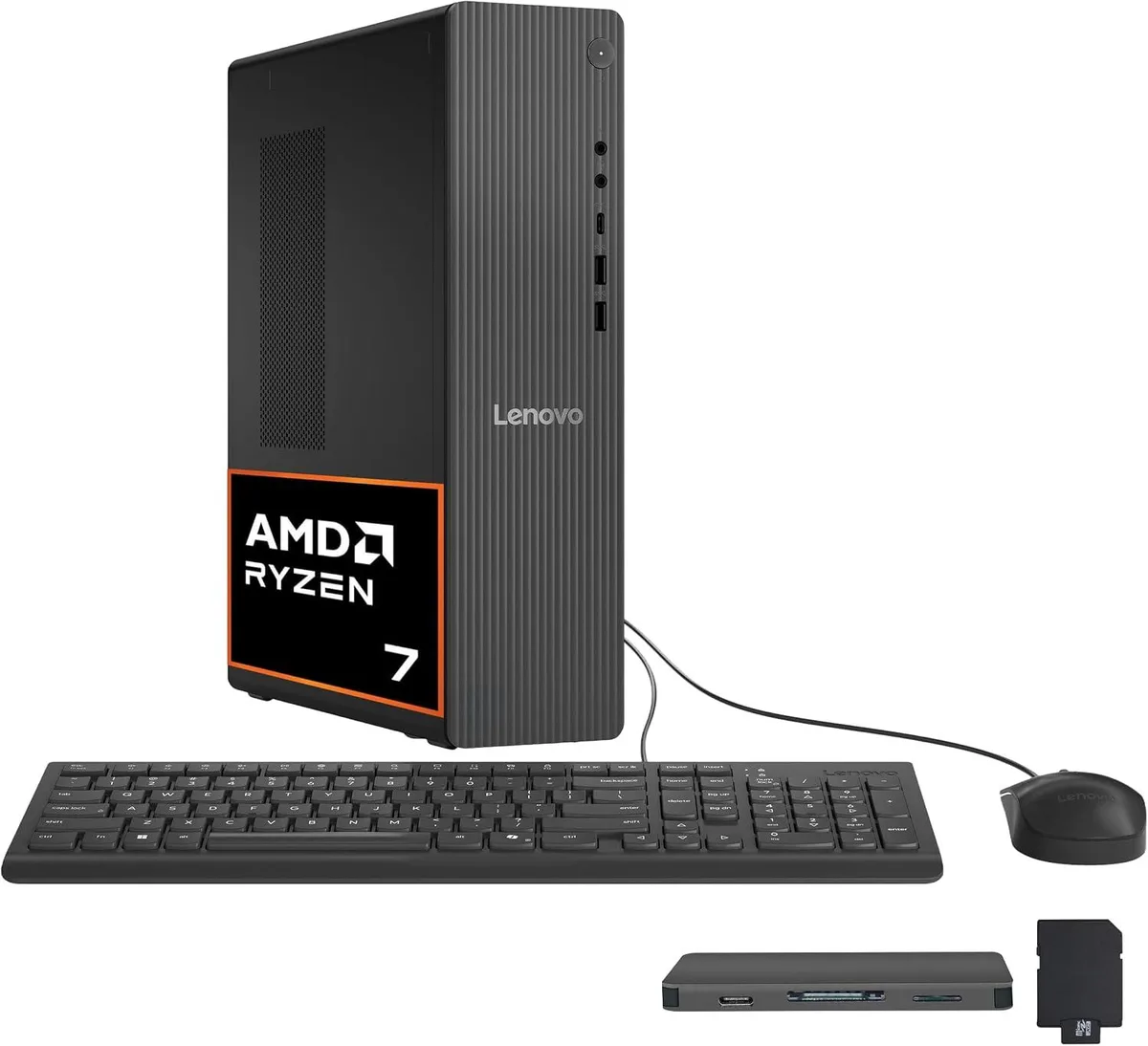 Lenovo Lenovo IdeaCentre Tower 8 desktop PC AMD Ryzen 7 250 16GB DDR5 1.5TB storage Radeon 780M Gray — product photo