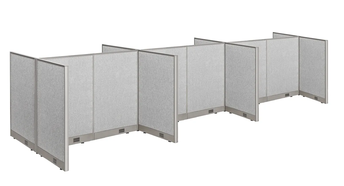 GOF GOF 6-Person Workstation Cubicle 60"D x 180"W x 48"H office furniture — product photo