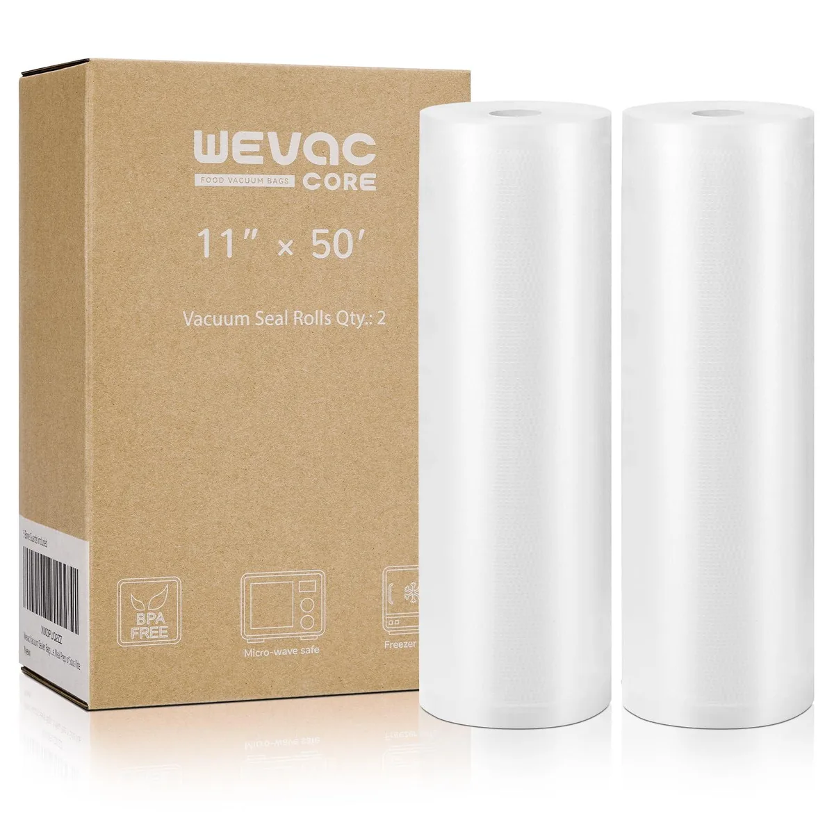  Wevac Vacuum Sealer Rolls Bags 11"x50' 2 pack — product photo