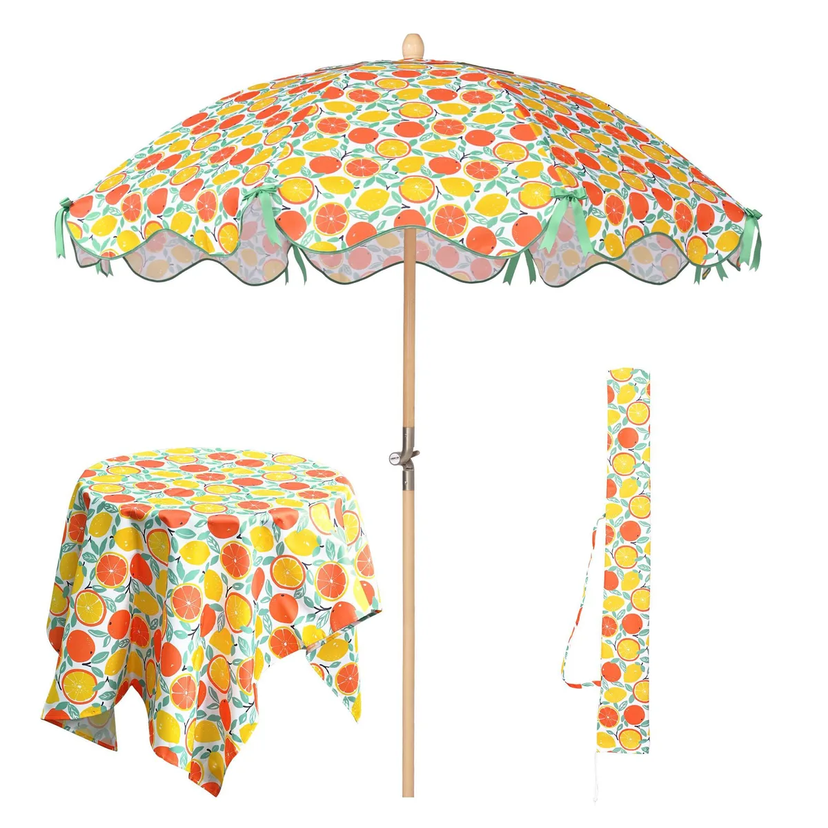 Yescom USA, Inc. Yescom USA, Inc. 07LAUSET002-OB6-OR13 6 ft patio umbrella with tablecloth — product photo