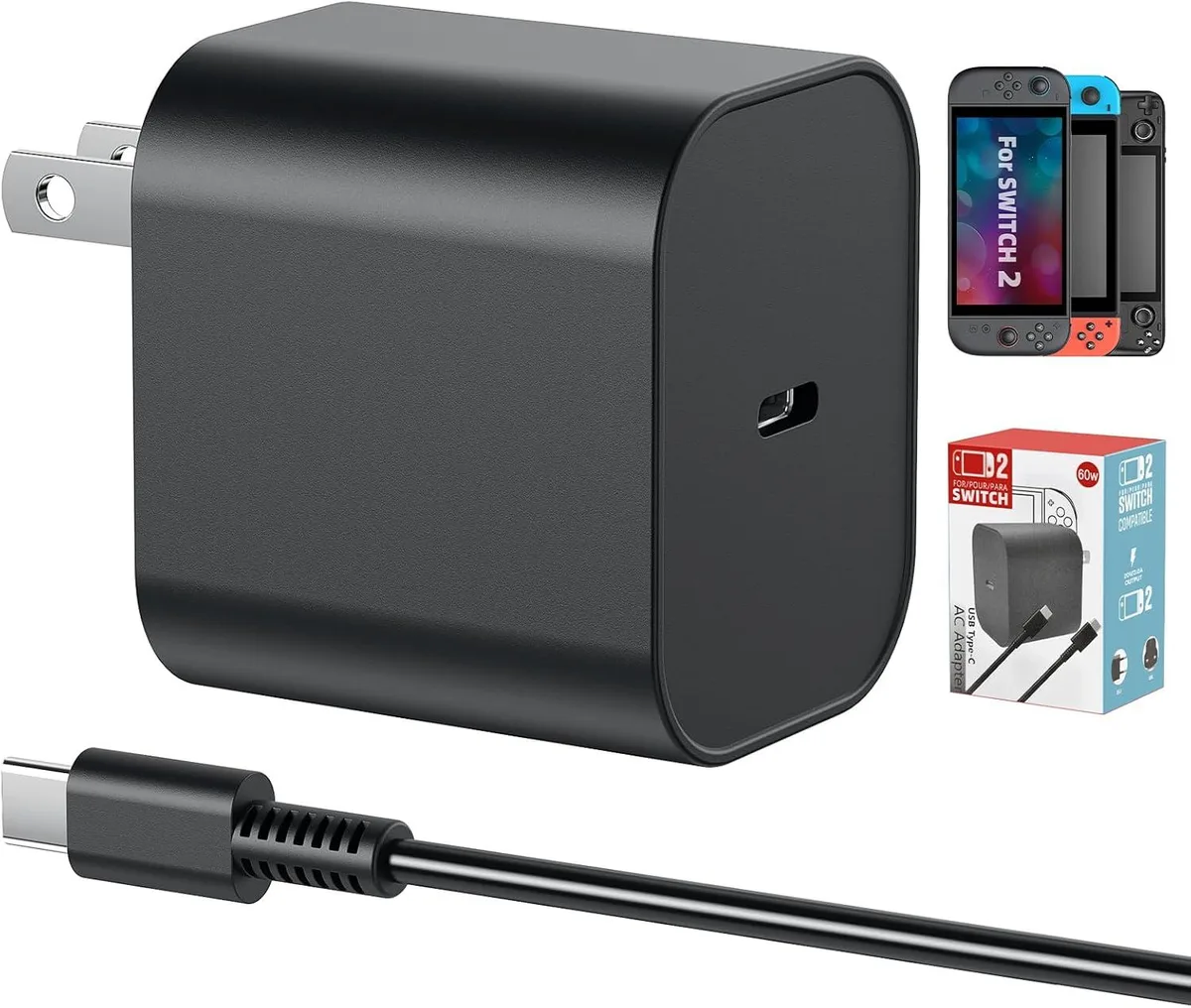 saiwan saiwan KOVA 60W AC Adapter 4.9FT Cable Switch 2 2025 — product photo