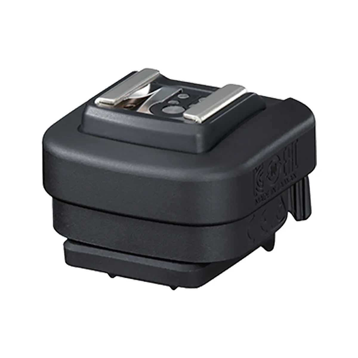 Small black adapter with metal foot and locking lever, 1.45 oz