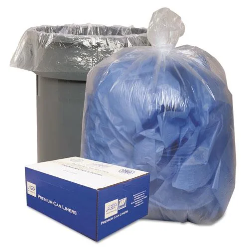 Classic Clear Classic Clear Low-Density Can Liners 55-60gal .9 Mil 38 x 58 Clear 100 grounds maintenance — product photo