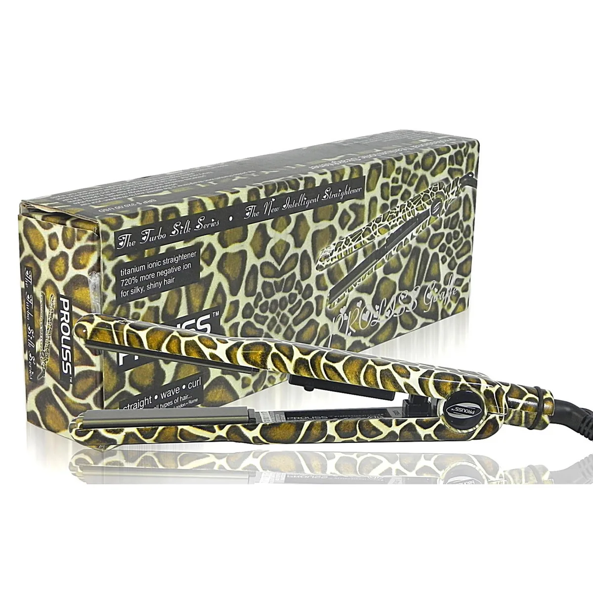 Proliss Proliss Turbo Silk 1" Tourmaline Ceramic Flat Iron Limited Edition Giraffe — product photo