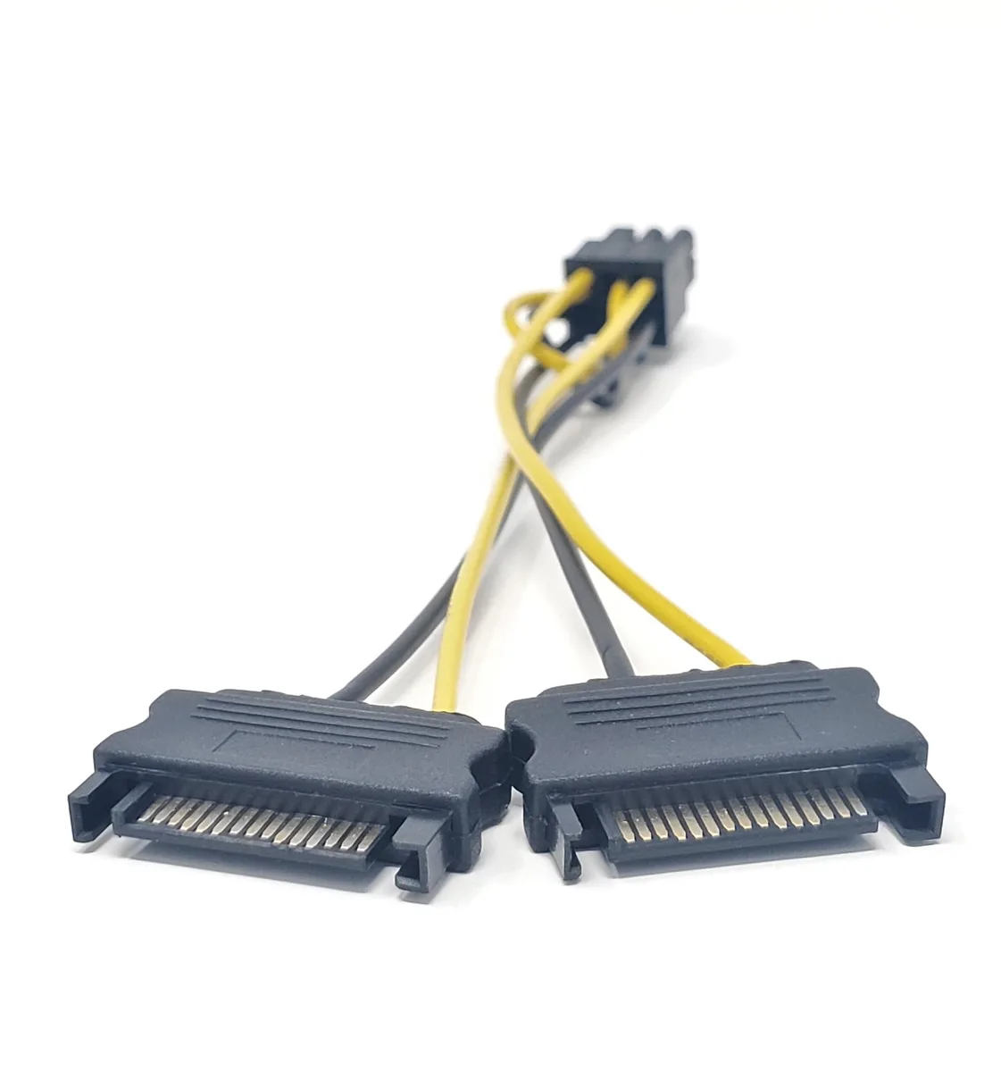 Micro Connectors Micro Connectors 6-Pin PCIe to Dual 15-Pin SATA Power Cable — product photo
