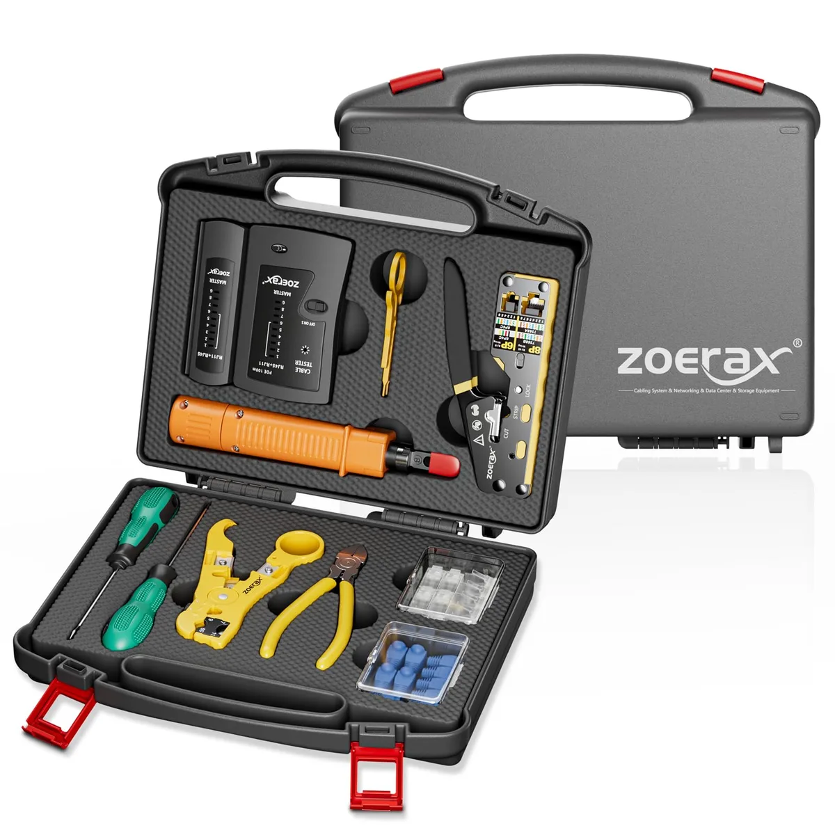 ZOERAX 11 in 1 Network Tool Kit with 10 Cat6 Connectors and Boots — product photo