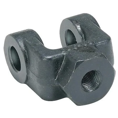 Steel clevis bracket for cylinder mounting, silver-grey finish