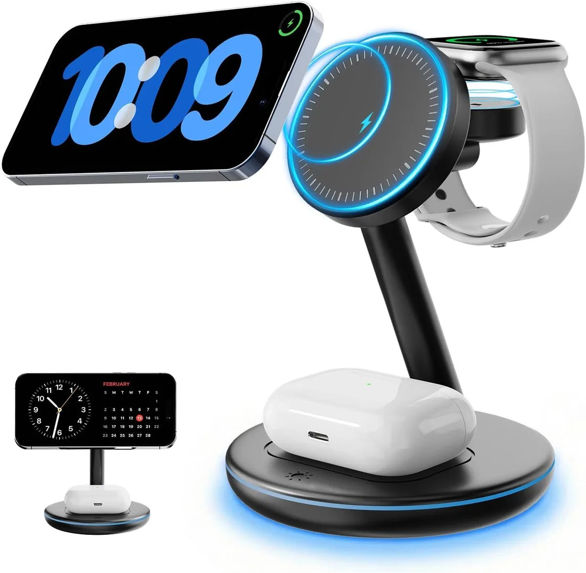 Luisport Luisport 3-in-1 Wireless Charger for iPhone 12-17 &amp; Apple Watch — product photo