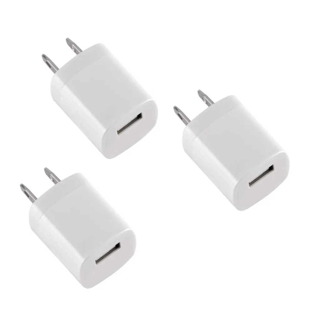 Qixxronics Qixxronics USB Wall Charger Cube 1A 5V White 3 Pack — product photo