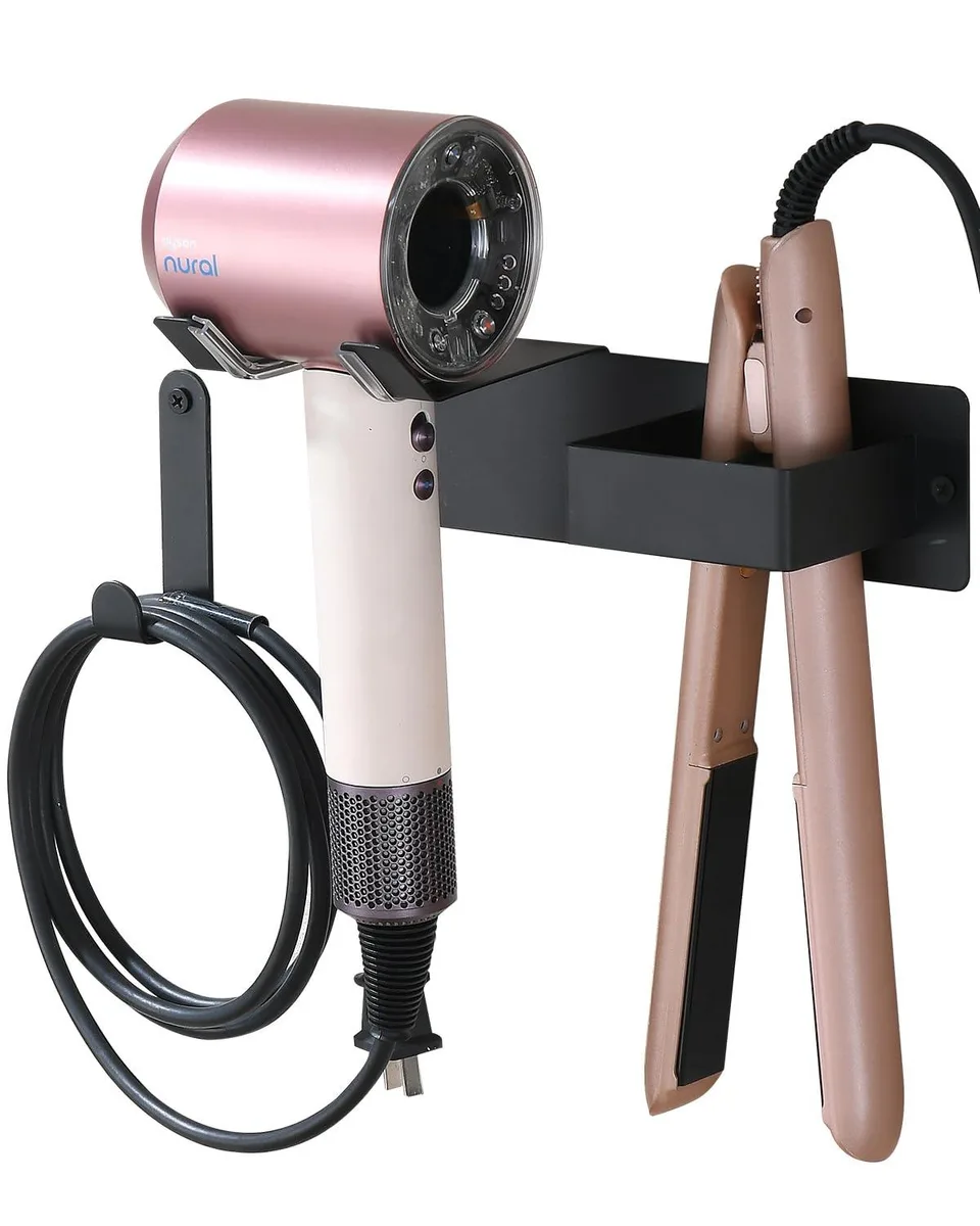  UEMUSI Hair Dryer Holder Wall Mounted Black — product photo