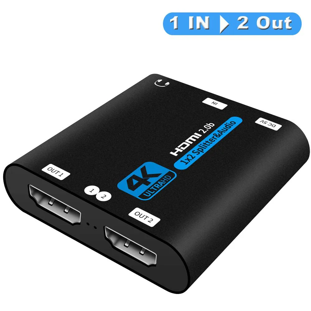 Jansicotek Jansicotek OZF6-1 4K 60Hz HDMI Splitter 1x2 Audio Extractor — product photo