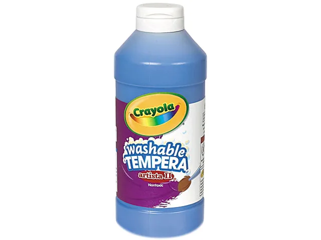 Crayola Crayola 543115042 Artista II Washable Tempera Paint Blue 16 oz cleaning — product photo