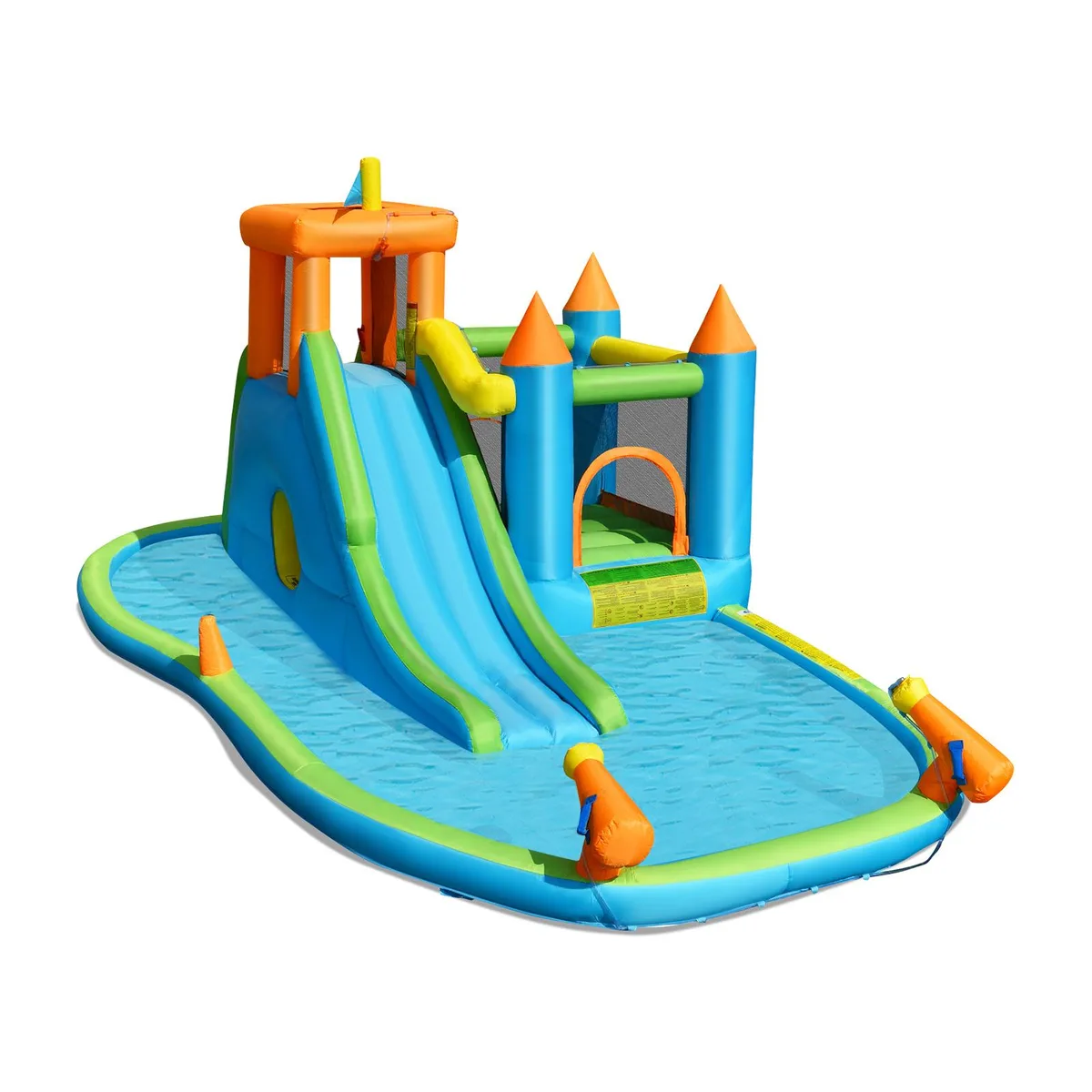 SlickBlue SlickBlue Inflatable Water Slide Bounce House Splash Pool No Blower Multi Large — product photo