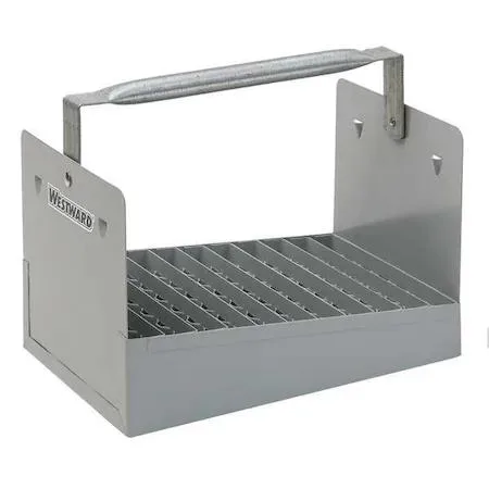 Gray steel tool tote with handles and wheels