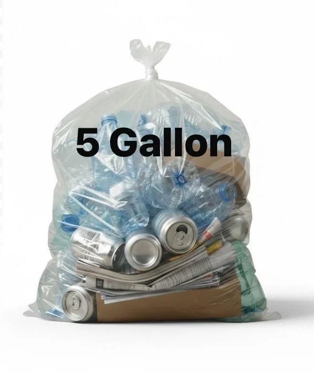Baldwin 5 Gallon Clear Trash Bags 100 Count — product photo