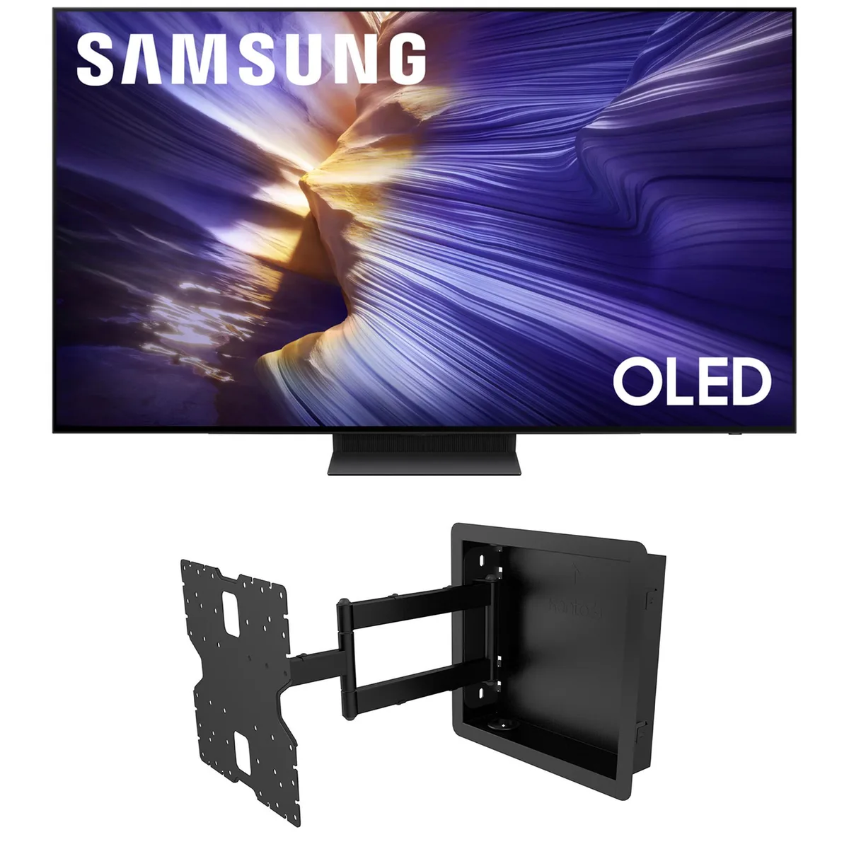 SAMSUNG SAMSUNG QN65S90FAFXZA 65" 4K OLED Smart TV + Kanto R400 Mount — product photo