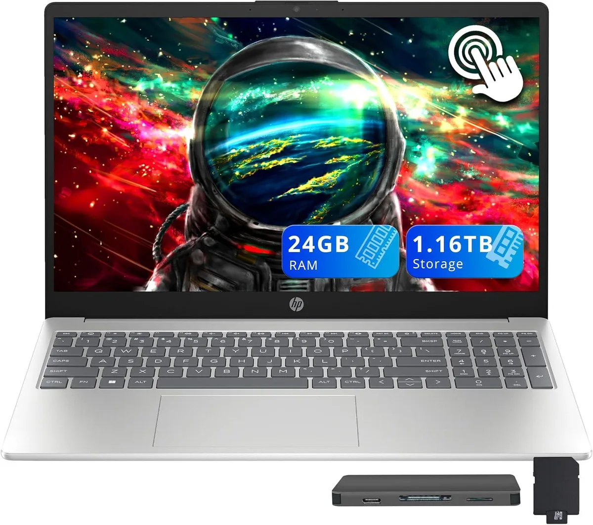 HP HP 15.6" FHD Touchscreen Business Laptop Intel Core Ultra 5 125H 24GB 1.16TB Silver — product photo