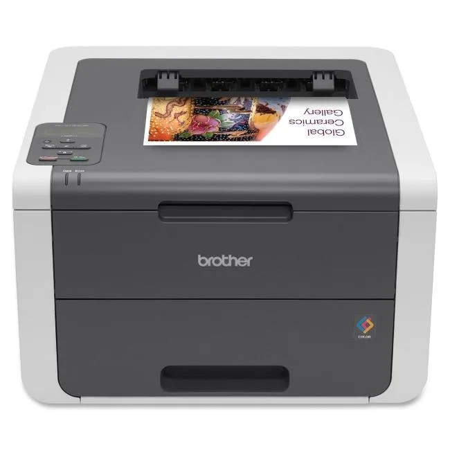 Brother HL-3140CW colour laser printer, compact desktop unit with white finish and LCD panel