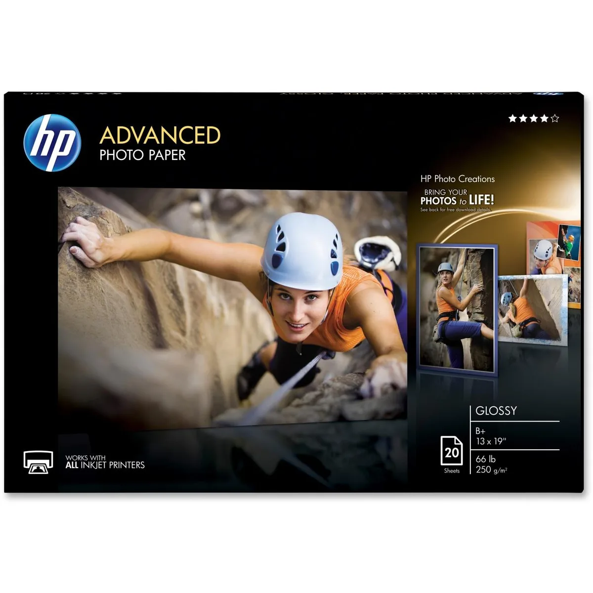 HP HP CR696A Advanced Photo Paper Glossy 13 x 19 in 66 lb 20 Sheets — product photo