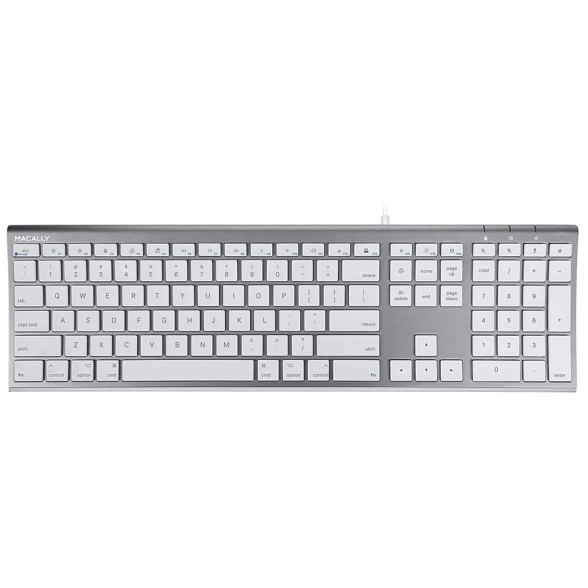 Macally (Mace Group) Macally Space Gray Ultra Slim USB Wired Keyboard 110 Keys — product photo