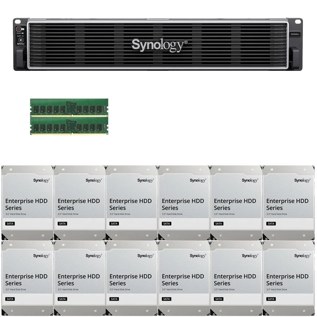 Synology Inc. Synology RS3626xs Xeon D-1726 12-Bay Rackmount NAS 16GB 288TB (12 x 24TB) — product photo