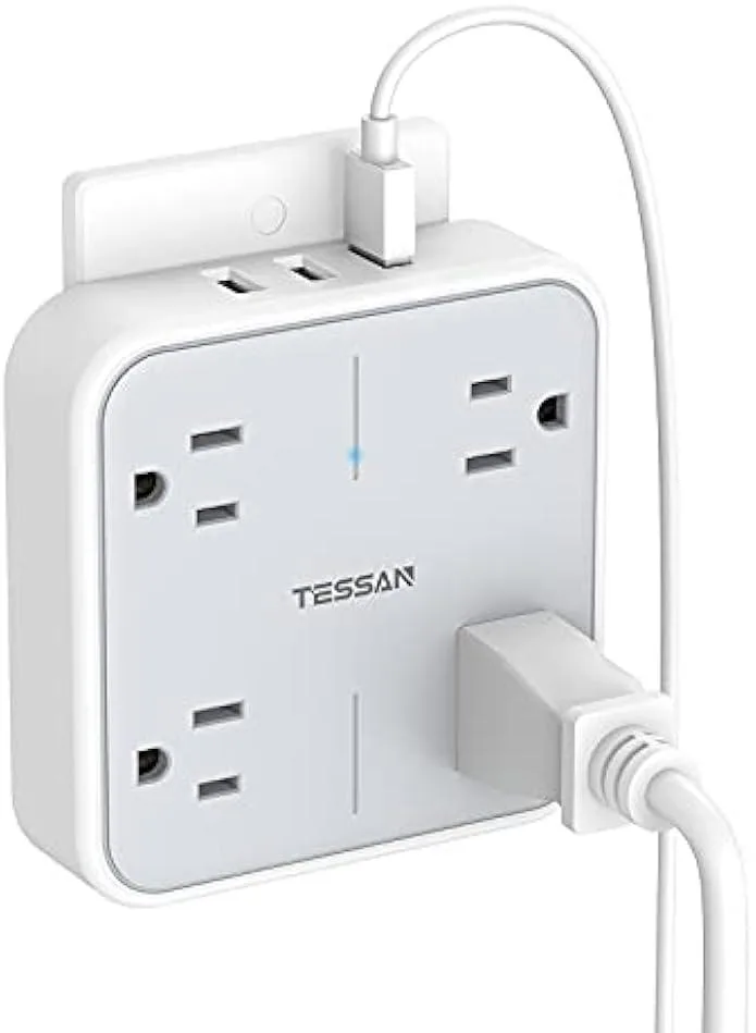 TAURKENAM TAURKENAM Surge Protector Splitter 3 USB Wall Charger power adapter — product photo