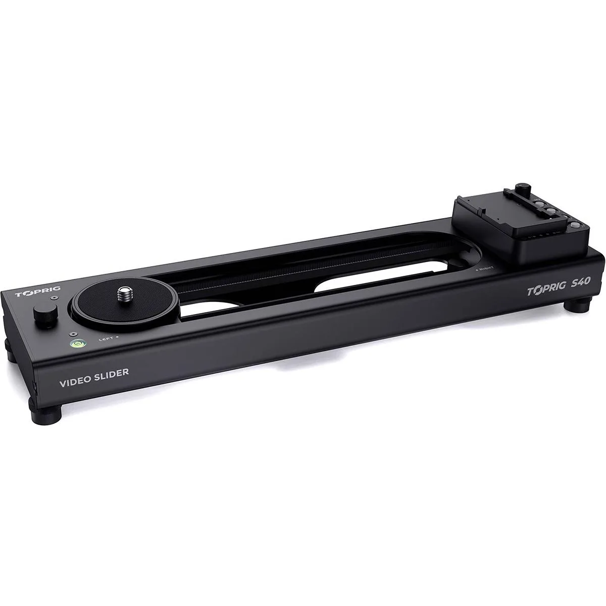 Accsoon TopRig S40 motorized camera slider, 16.1 inch carbon-fibre rail, matte black finish, compact portable form