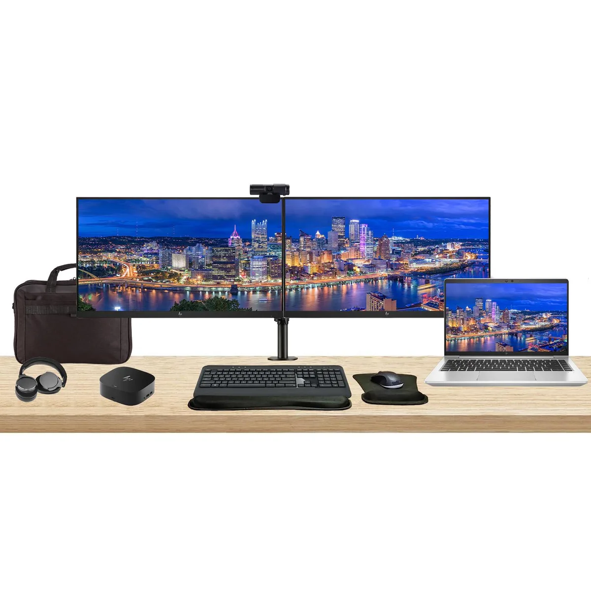 HP HP EliteBook 645 G10 14" Ryzen 7 7730U 16GB 512GB Dual 24" Monitors Dock Bundle — product photo