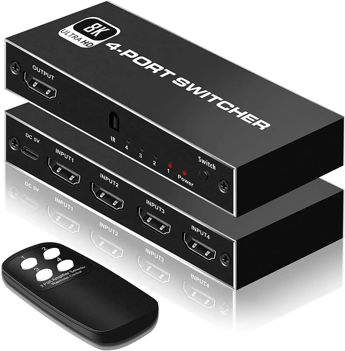 LUOM LUOM OZ8Q4 4×1 HDMI 2.1 video switch 8K@60Hz 4K@120Hz 48Gbps — product photo