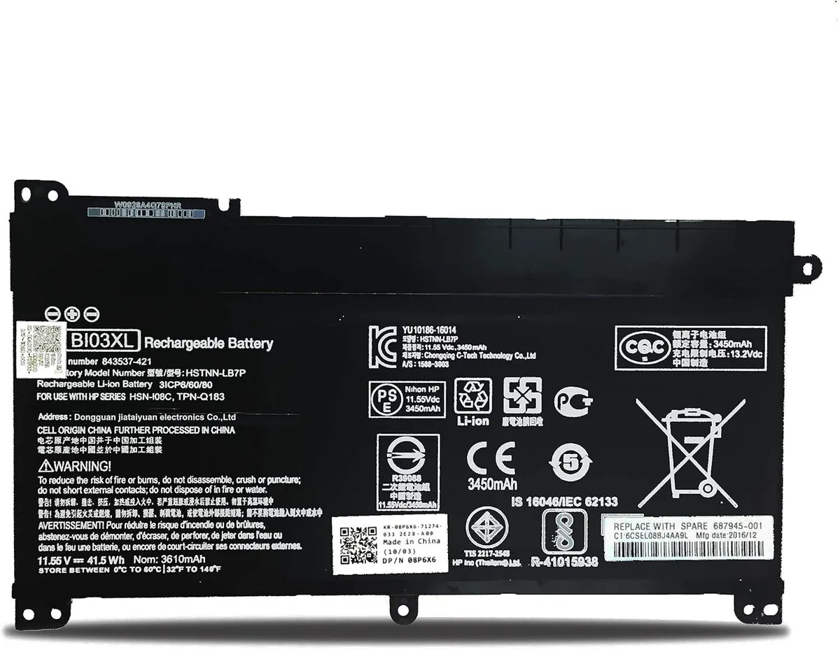PISKEKAT PISKEKAT BI03XL 11.55V 41.7Wh laptop battery — product photo