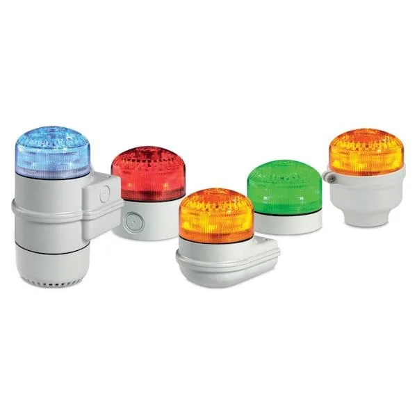Red beacon warning sounder light with lens diameter 3 29/32 in