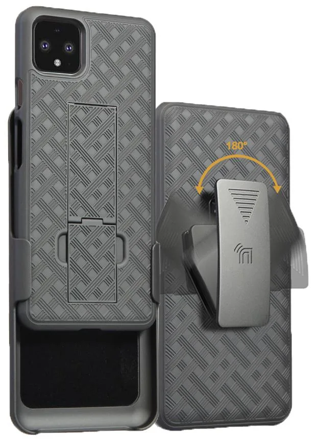 Nakedcellphone Nakedcellphone Kickstand Case + Belt Clip Holster Combo for Google Pixel 4 - Black — product photo