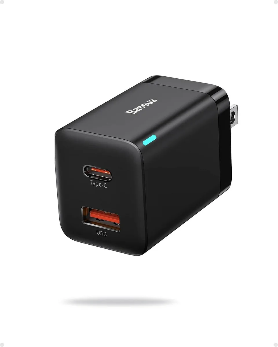 ONITOON ONITOON 30W Dual Port USB C PD Charger Block Foldable PPS GaN Fast Charger Power Adapter Black — product photo