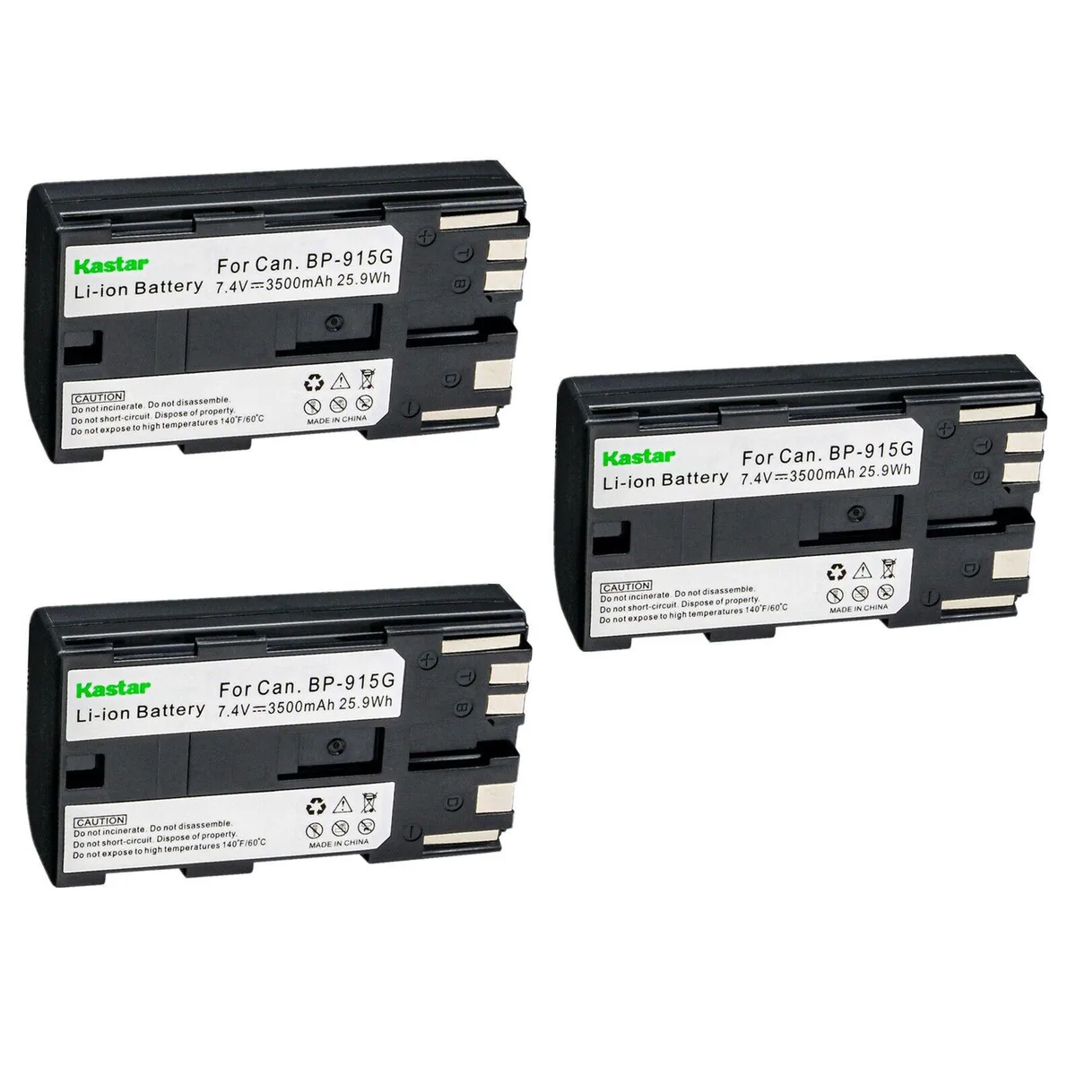 Kastar Kastar BP-915G 3500mAh 7.4V Li-Ion camera battery 3-pack — product photo